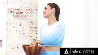 Busty black-haired masseuse Bella Rolland gets fucked by her pervert landlord