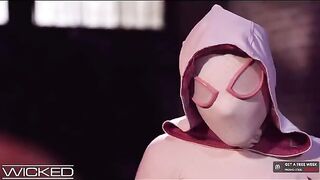 Spiderman made a mess on Gwen Stacy's hot and juicy pussy - Wicked
