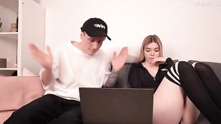 A beautiful woman won a blowjob after a dispute, what a surprise!