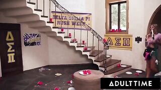 Busty MILF housekeeper gets fucked hard by a group of men