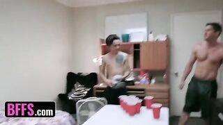 Two roommates fuck two college girls Jessica Rex and Paige Owens