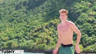Tricky guy made a mess on the body of sexy girl Scarlett