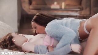 Two hot girlfriends are having sensual lesbian sex and fingering each other’s pussies
