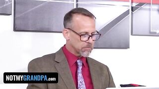Madi Collins gets fucked by old pervert in taboo roleplay