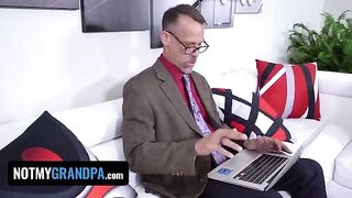 Madi Collins gets fucked by old pervert in taboo roleplay