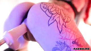 Machine fuck with hot tattooed babe Marseline