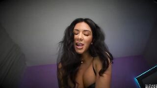 A cute petite girl gets dominated by a huge cock in a rough encounter