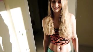 A girl caught her stepbrother jerking off and out of pity, she went on to fuck with him