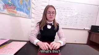 The appetizing girl is ready to do anything to achieve her goals
