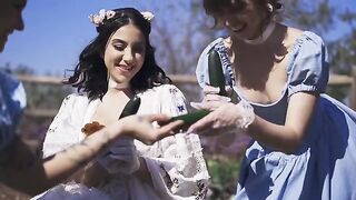 A group sex adventure of three in the park with Riley, Ryan, and Lena