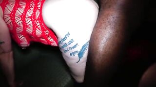 A man gets his dick sucked by his hot wife wearing glasses in an intense anal reunion scene