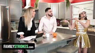 Daddy’s jizz covers step-daughter Josie Tucker’s big, juicy tits