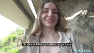 Long haired Ukrainian babe gets fucked outdoors for cash