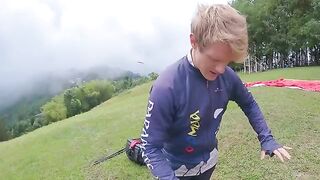 Sexx Sexxx has an extreme squirt while paragliding at 2200 m above the sea