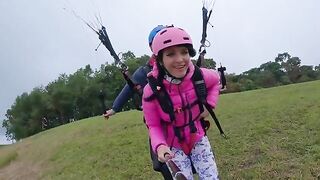 Sexx Sexxx has an extreme squirt while paragliding at 2200 m above the sea