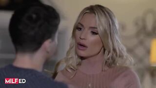 A step mom seduces her stepson to fuck in HD