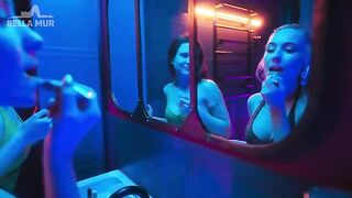 Girl was licked in the toilet of the night club
