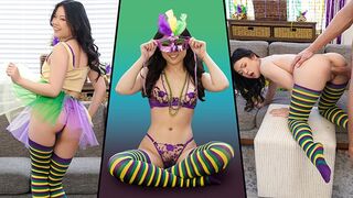 Petite Lulu Chu got her pussy filled with cock on Mardi Gras