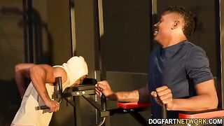 Kay Carter gets fucked by two black cocks while her husband watches