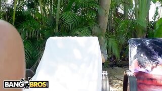 Stalker bangs busty Latina MILF Julianna Vega’s big ass by the pool