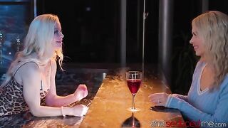 The bartender, a stunning blonde milf, seduced the young girl Jill Kassidy
