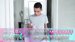 A big-assed stepsister asks her stepbrother to stop cleaning for sex