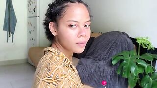 The hottest ebony babe gets her pussy railed and takes a messy blowjob