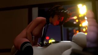 Aunt Cass enjoys riding Baymax’s cock