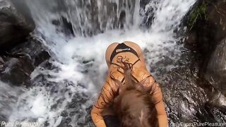 Passionate sex in the woods with a stunning brunette and her partner