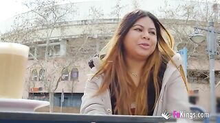 Amateur Yiyi Candy, the fat Latina with a busty charm, gets fucked hard in public