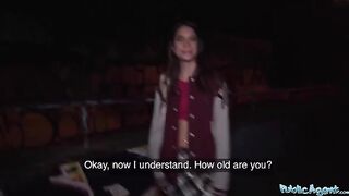 Hot French model gets fucked outdoors by a stranger for cash in Public Agent scene