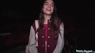 Hot French model gets fucked outdoors by a stranger for cash in Public Agent scene