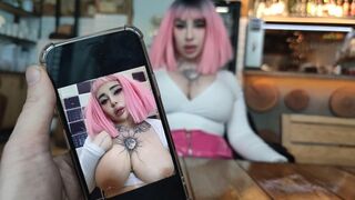 A dirty slut in the restaurant is tired of waiting for an order and has sex