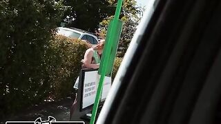Redhead Harper Red gets picked up and fucked hard in the car