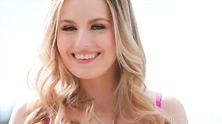 Scarlett Sage, the petite blonde bombshell from Richmond, Virginia, rides massive BBC with passion
