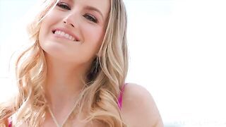 Scarlett Sage, the petite blonde bombshell from Richmond, Virginia, rides massive BBC with passion