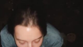 A beautiful girl swallowed the guy's cum on the first date. Only a whore can do such a thing