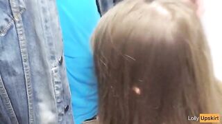 Girl risks public exposure to have sex in a shop changing room