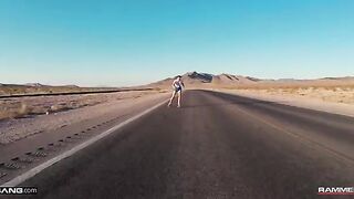 Hot brunette Freya Parker gets fucked after skating and raining