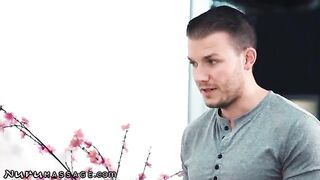 Two sexy masseuses for one client with Whitney Wright in a sensual massage scene