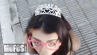 Jordi El Nino Polla surprised birthday girl Kitty Love with a present on the street