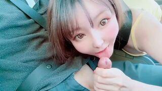 The appetizing girl has a juicy sex in the car and ends with a squirt