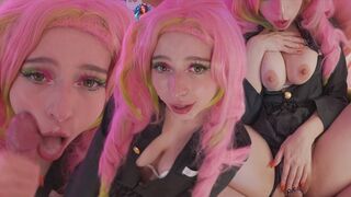 Mitsuri Kanroji gets her pussy full of sticky sperm