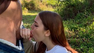 Pervert guy fucks his stepsister in the park, showcasing real public action