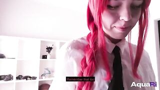 The cute schoolgirl Makima got a little intimate with Denji in a steamy session