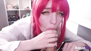 The cute schoolgirl Makima got a little intimate with Denji in a steamy session
