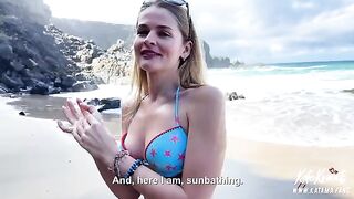 I fucked pretty babe with a luxury ass on the beach