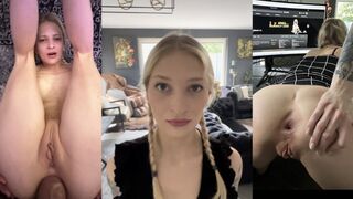 The hottest teen takes it hard and deep in her tight asshole