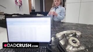 Eva Nyx gets her juicy teen pussy creampied by pervert stepdad in a taboo roleplay