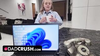 Eva Nyx gets her juicy teen pussy creampied by pervert stepdad in a taboo roleplay